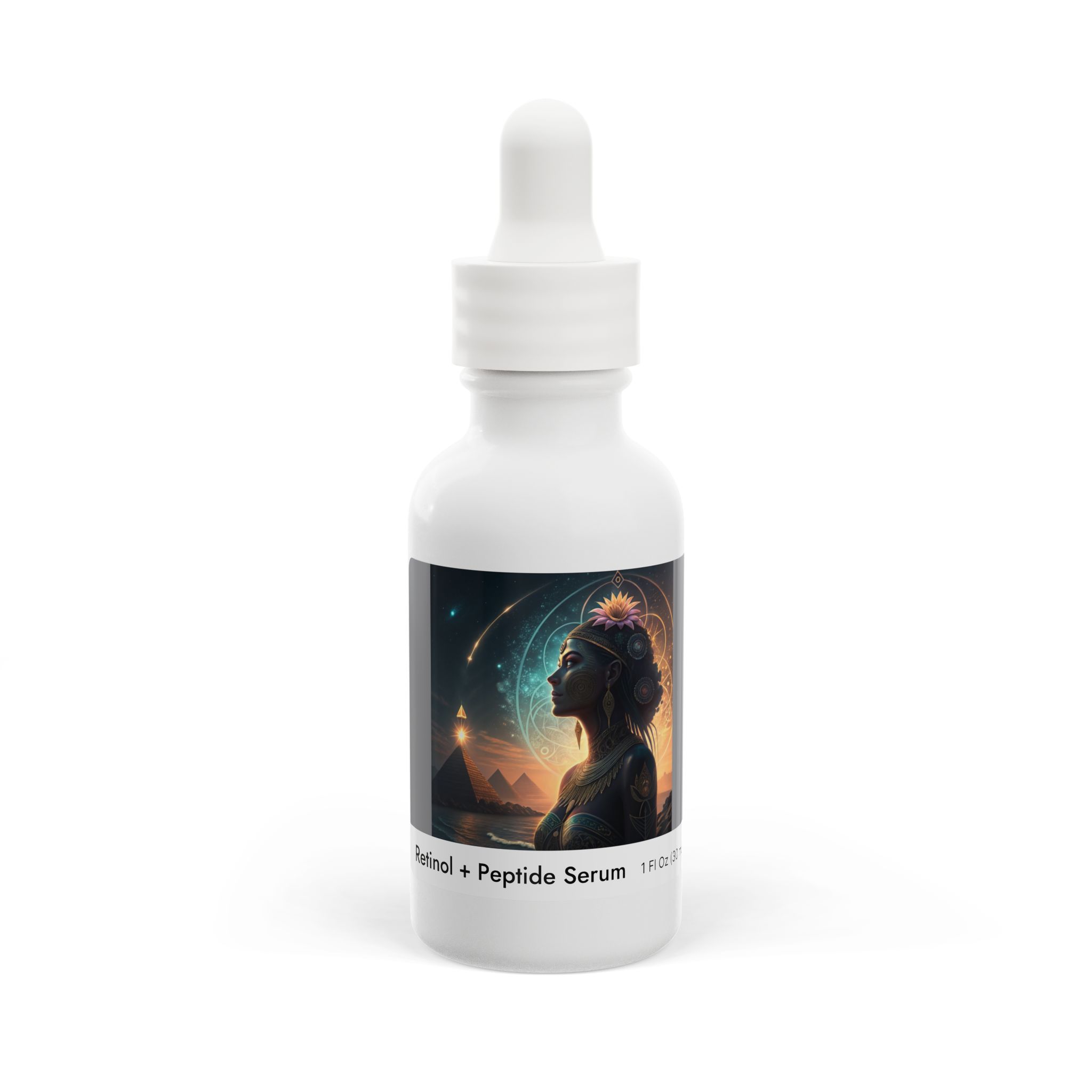 Goddess Retinol and Peptide Face Serum, 1oz Al art Print Label